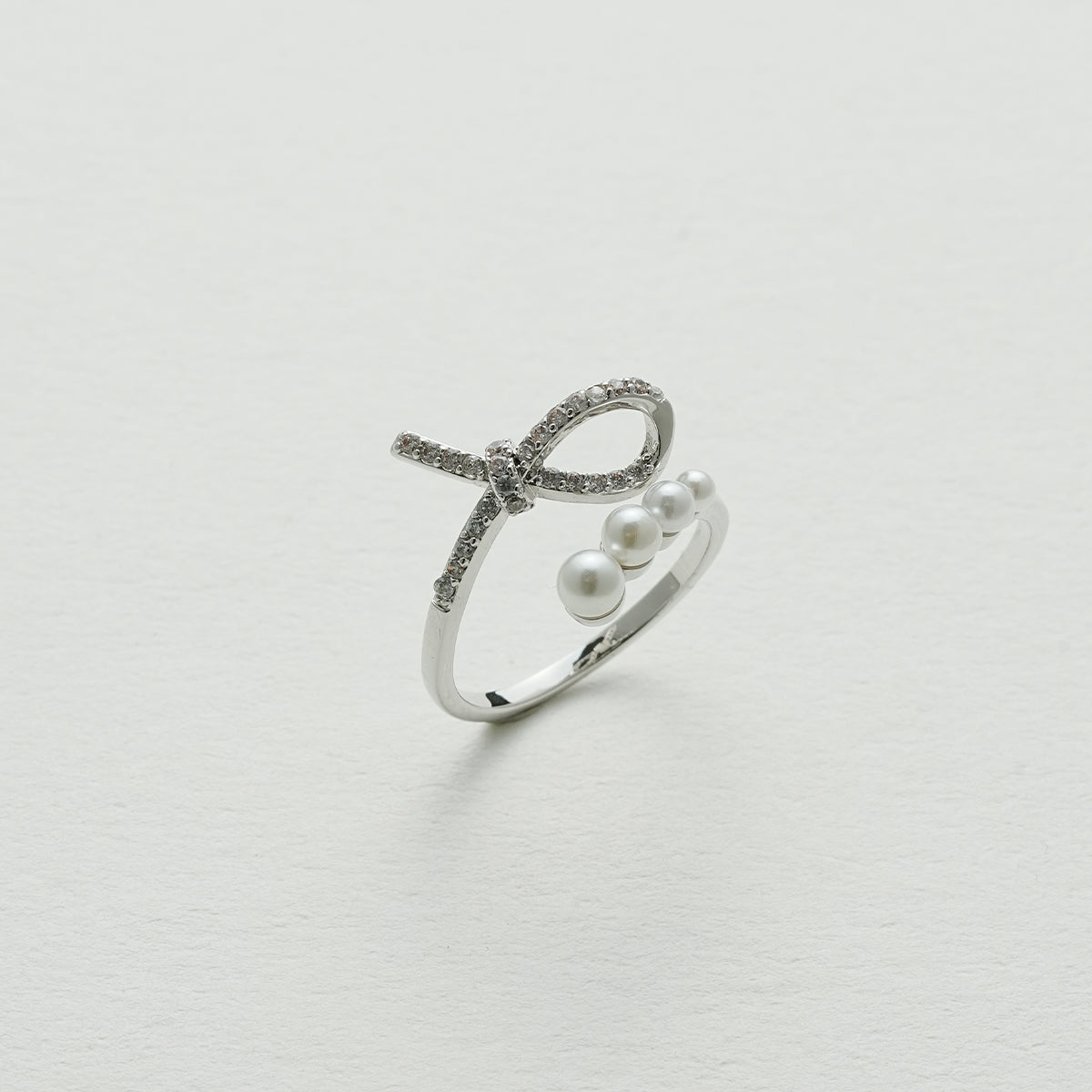 パールリボンオープンリング