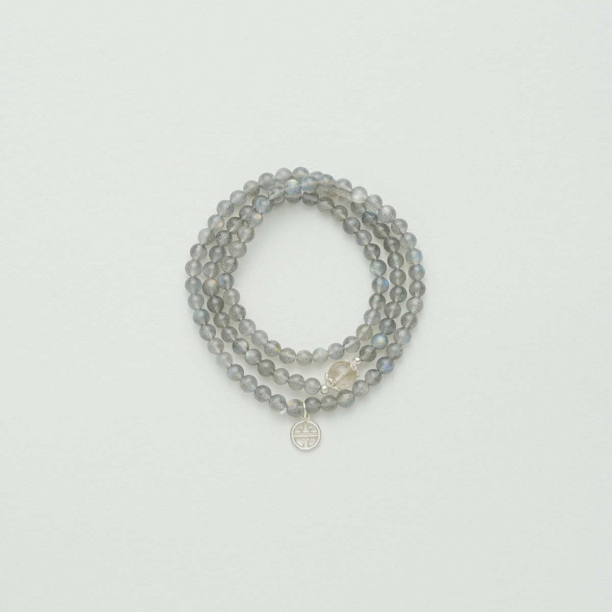 グレームーンストーンのマルチラップブレスレット