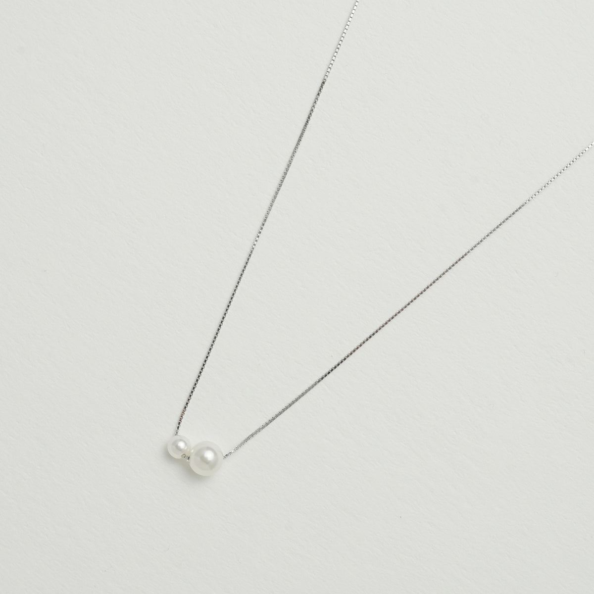 925シルバー ダブルパールネックレス