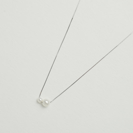 925シルバー ダブルパールネックレス