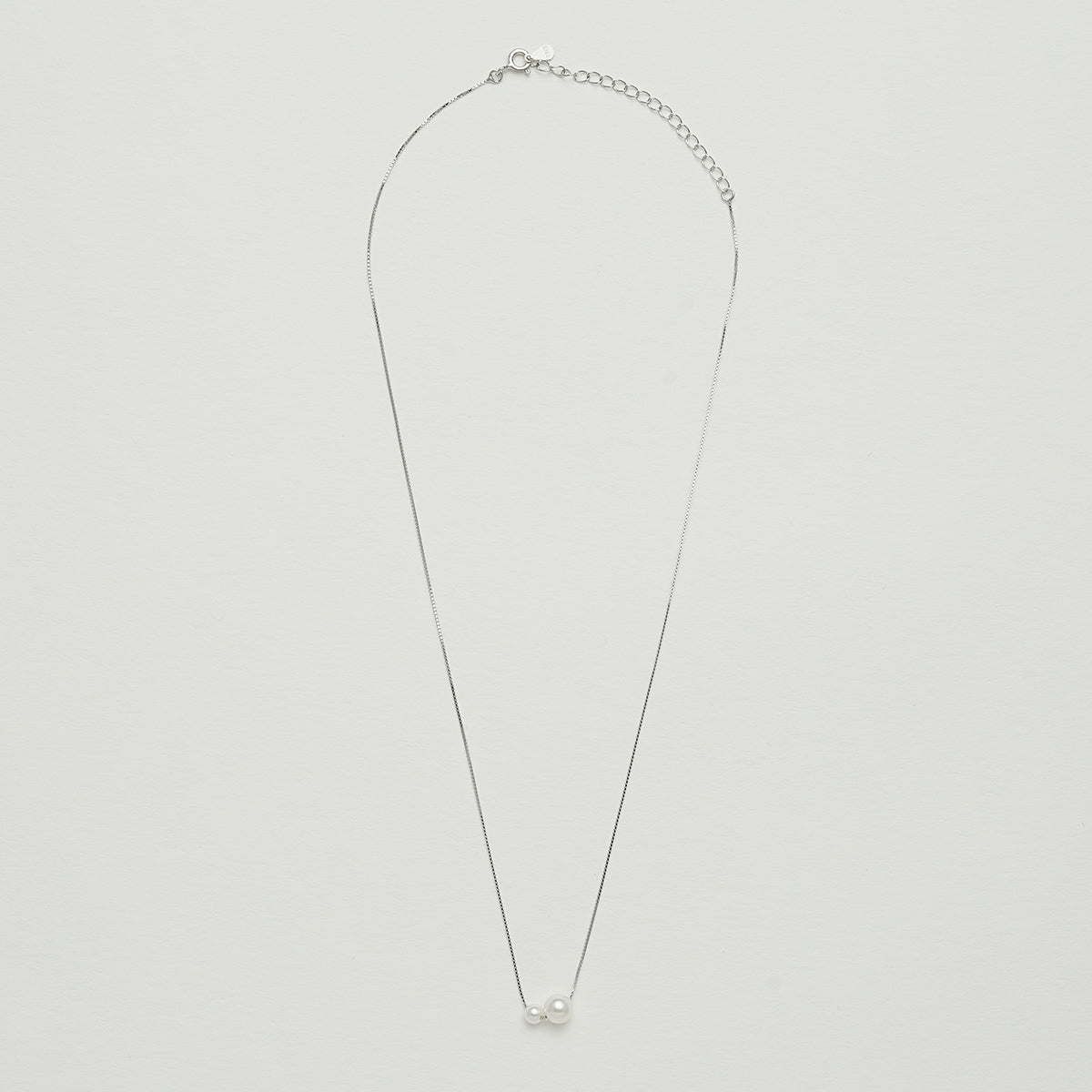 925シルバー ダブルパールネックレス