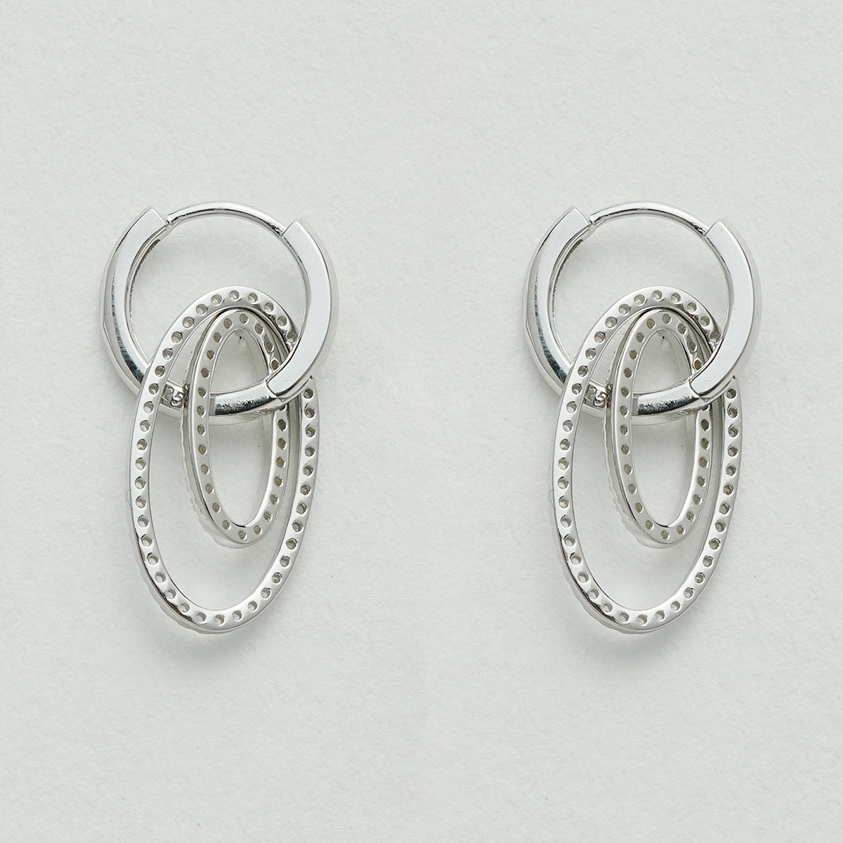 925シルバーのダブルリングイヤーカフ