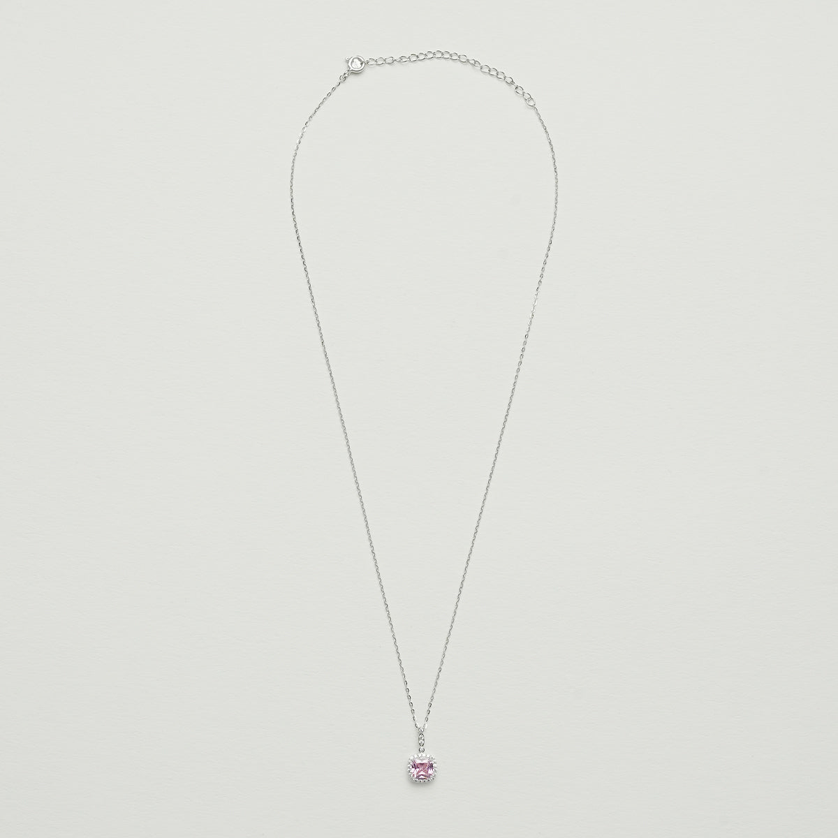 925シルバー ピンククリスタルダイヤモンドネックレス