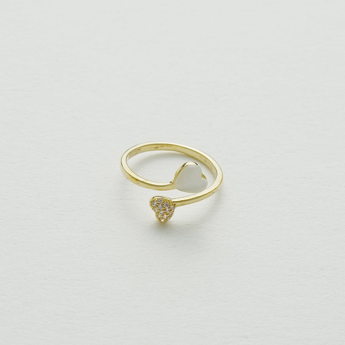 キャッツアイハートオープンリング