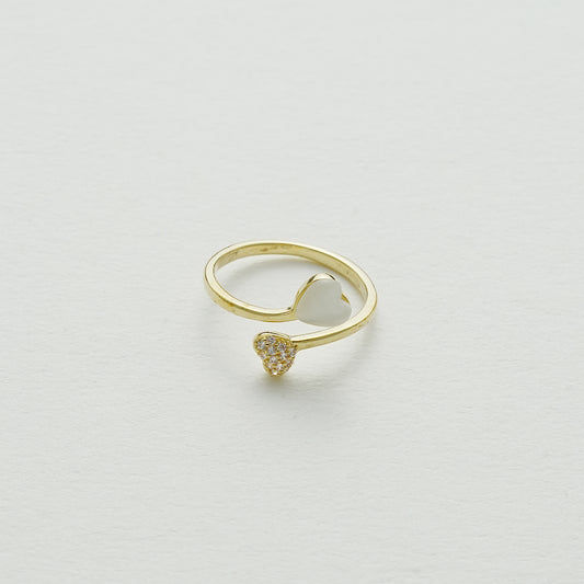 キャッツアイハートオープンリング