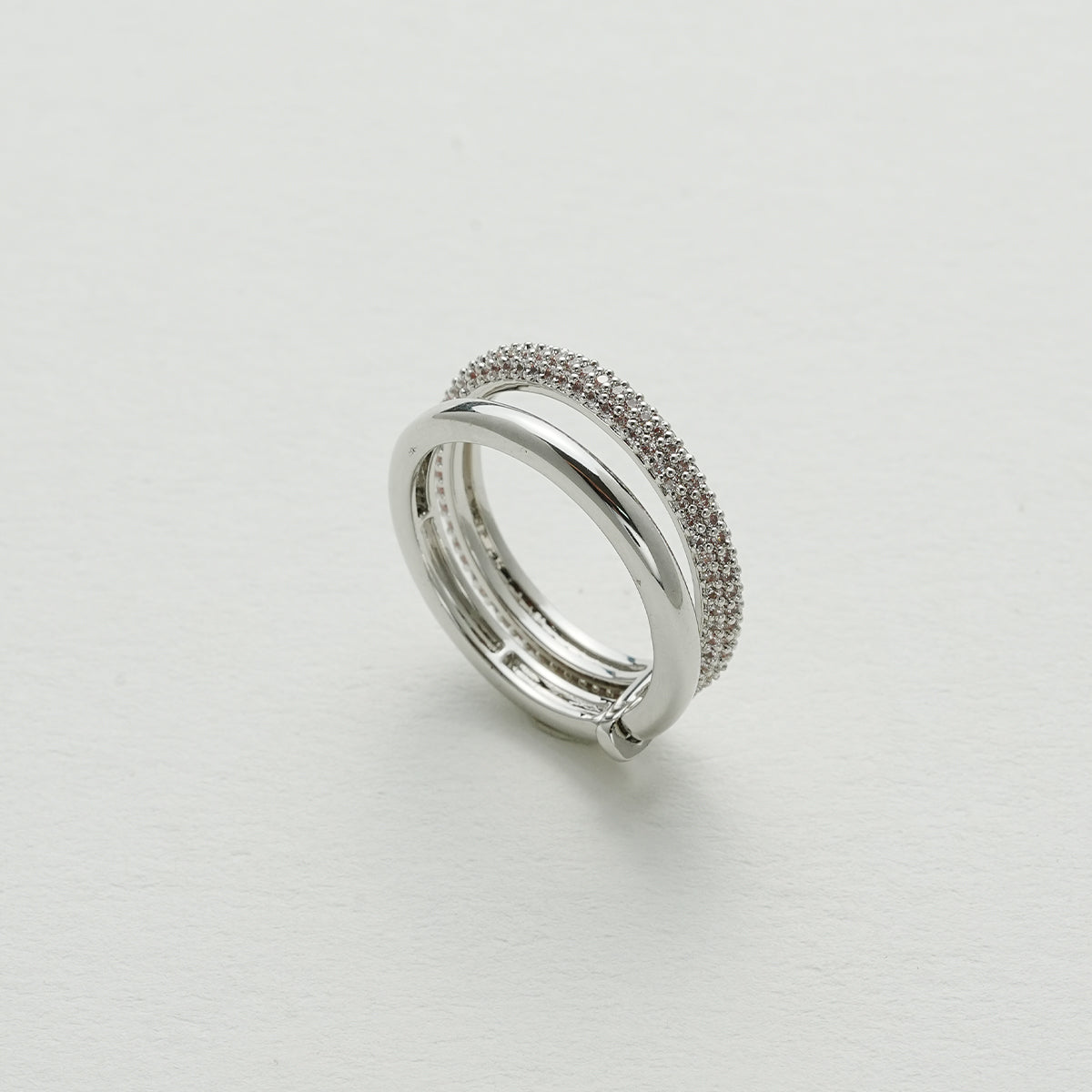 ダブルフルダイヤモンドオープンリング