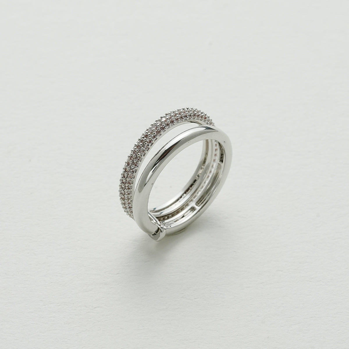 ダブルフルダイヤモンドオープンリング