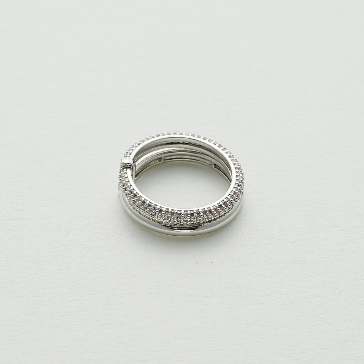 ダブルフルダイヤモンドオープンリング