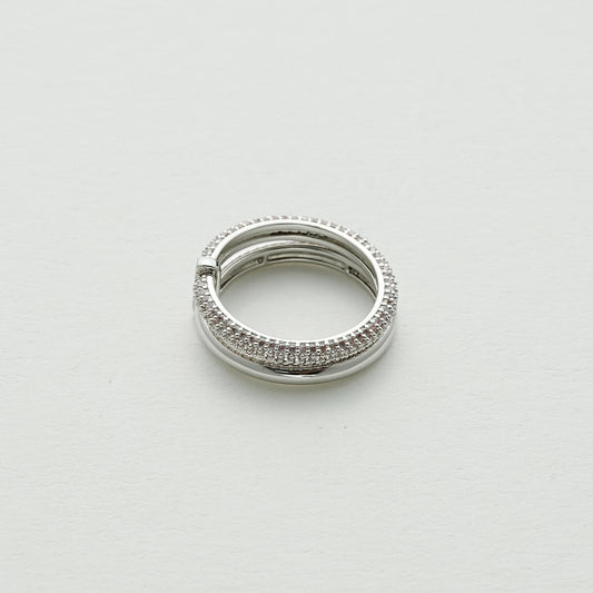 ダブルフルダイヤモンドオープンリング