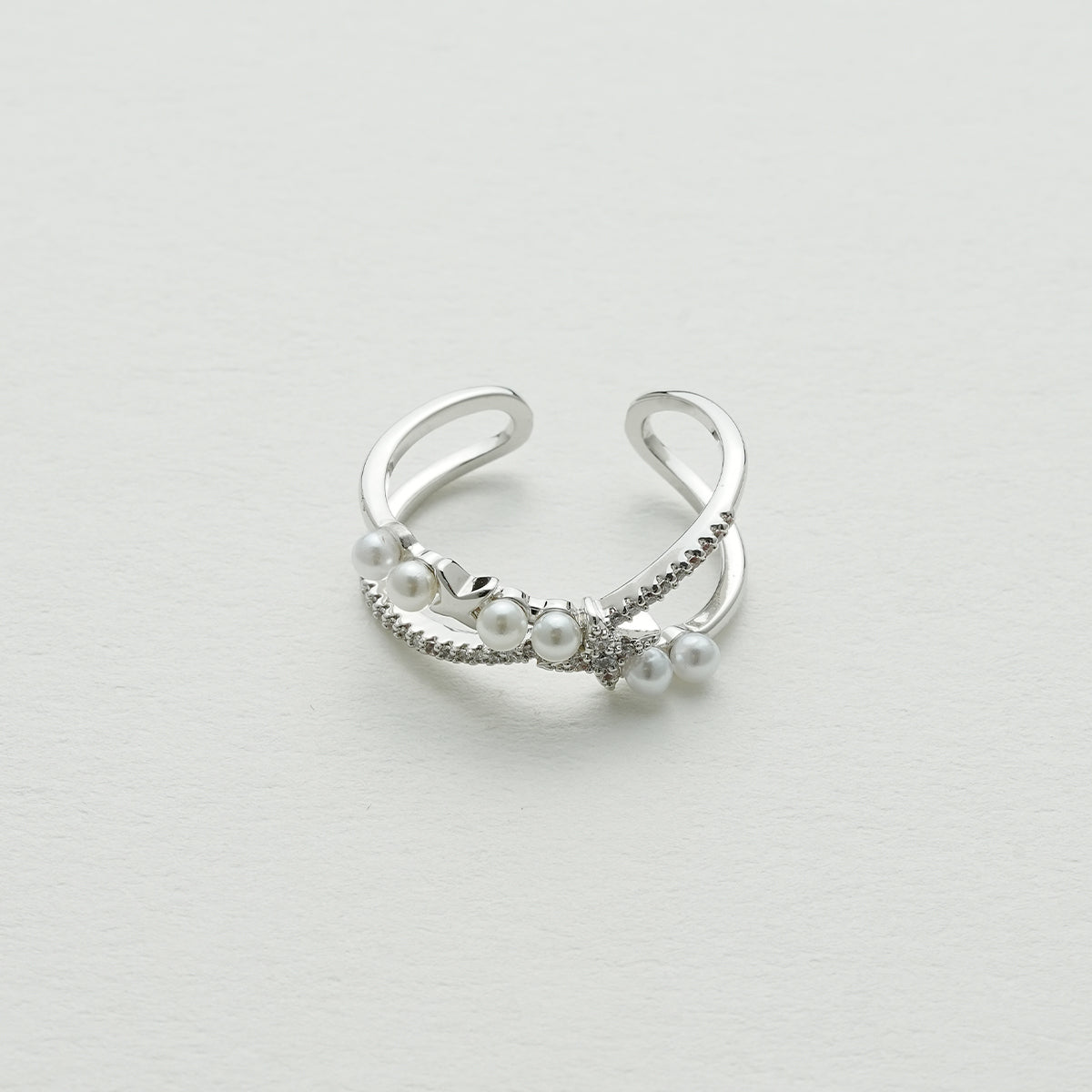 パールクロスオープンリング