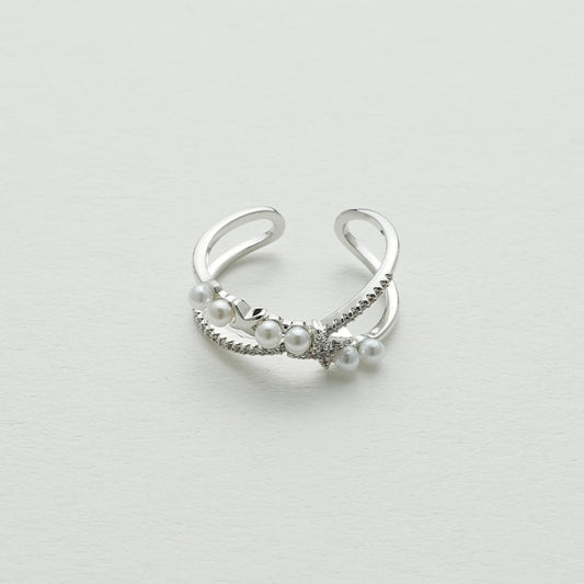 パールクロスオープンリング