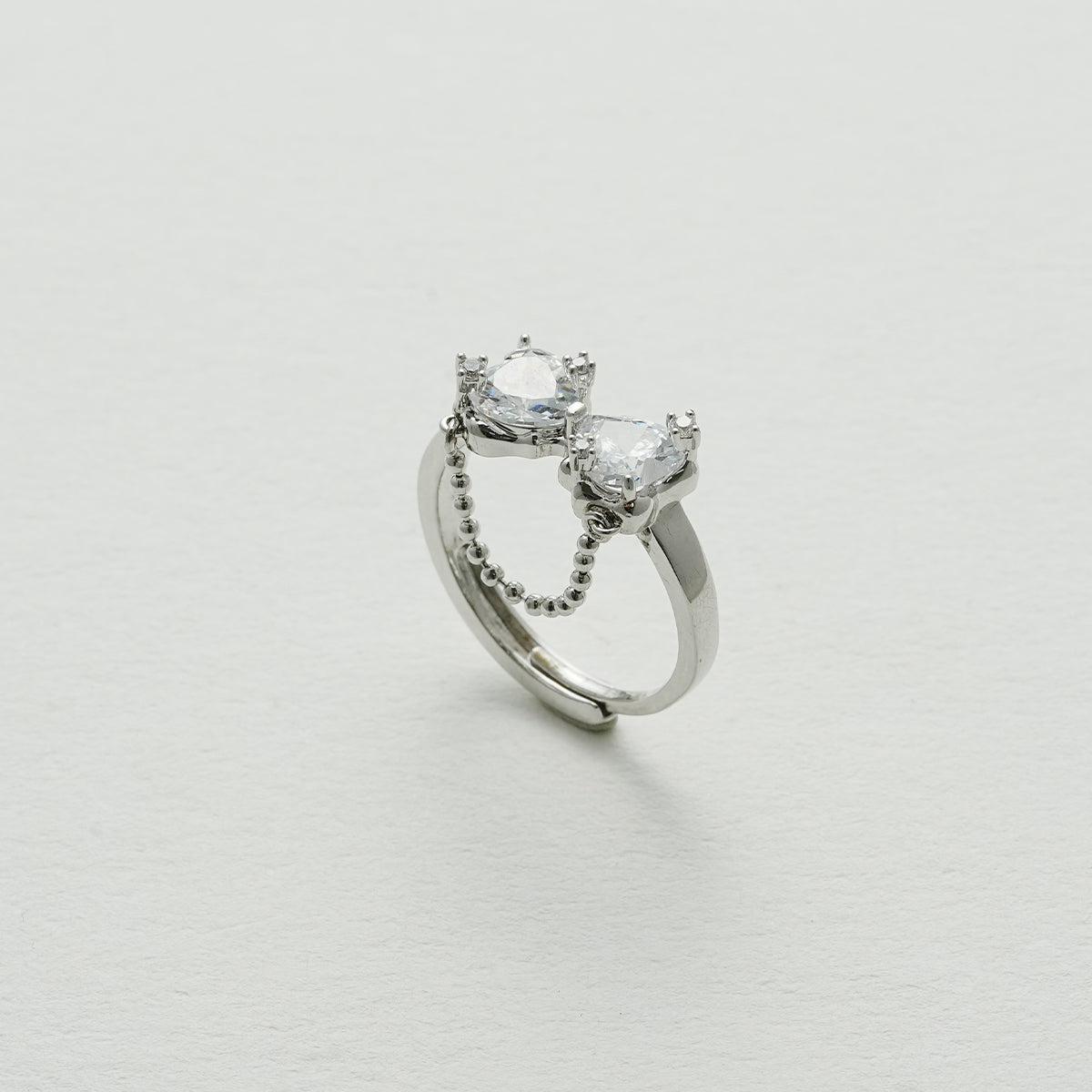 リボンクリスタルリング