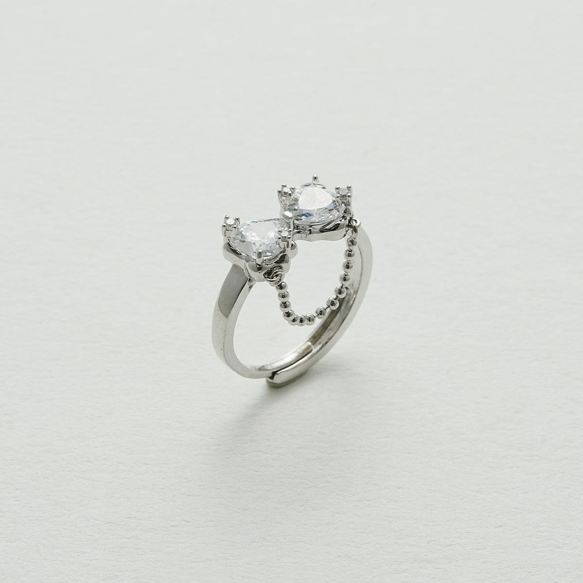 リボンクリスタルリング