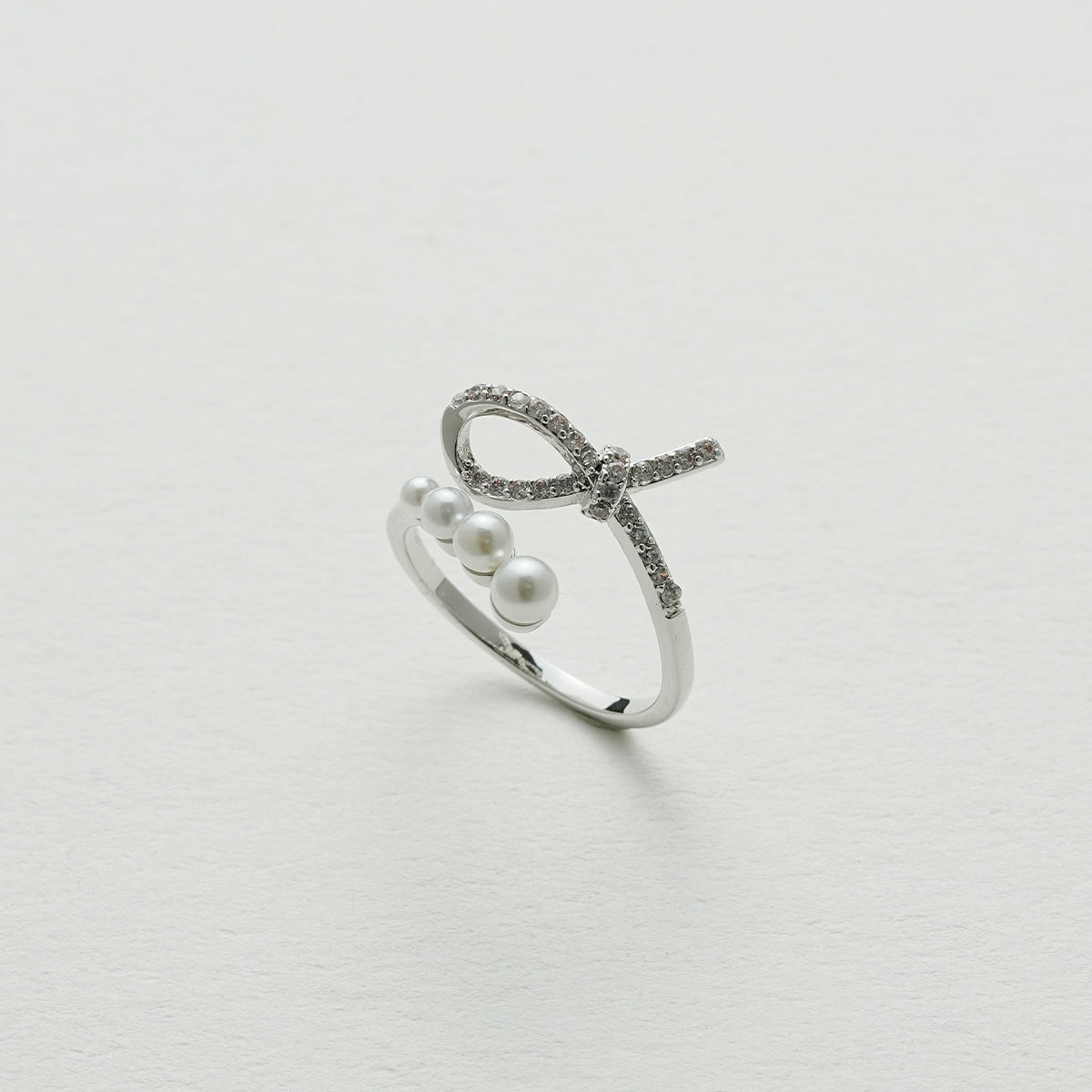 パールリボンオープンリング