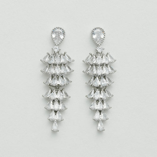 クリスタルダイヤモンドフリンジイヤリング