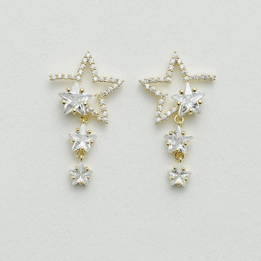 星のフリンジイヤリング