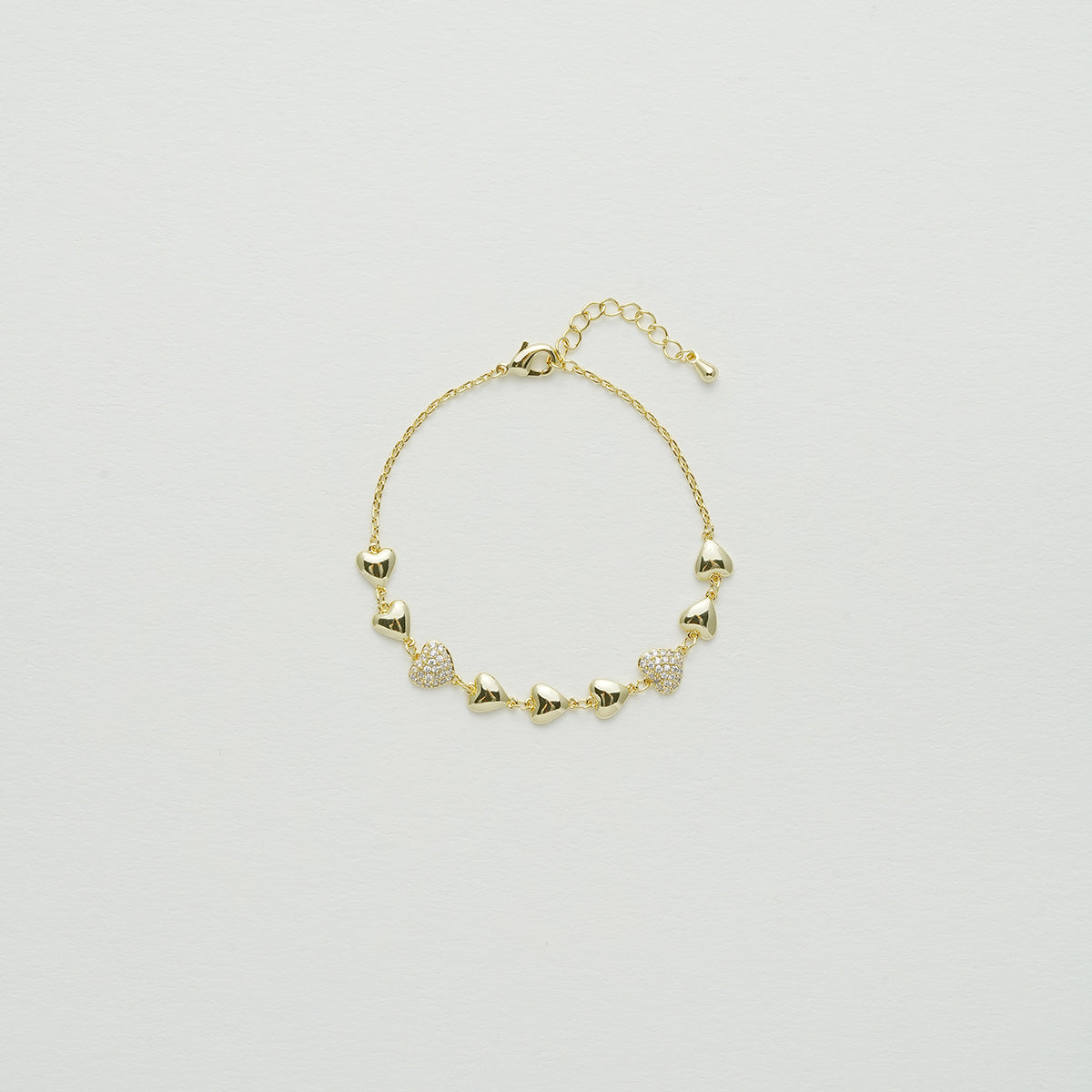 クォーツダイヤモンドのハートブレスレット