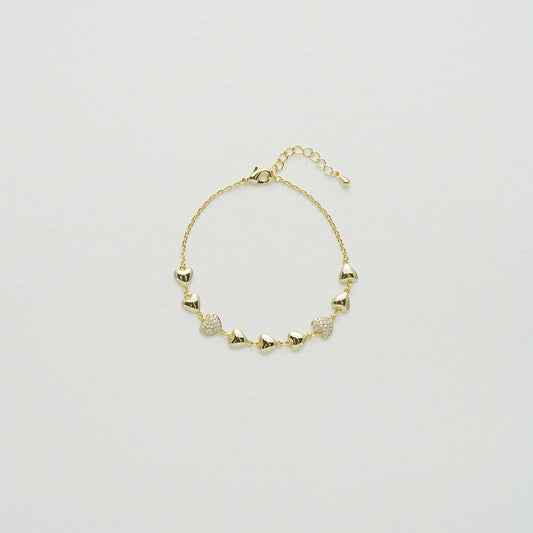 クォーツダイヤモンドのハートブレスレット