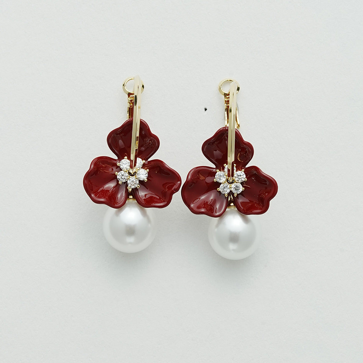 フレンチパールフラワーピアス