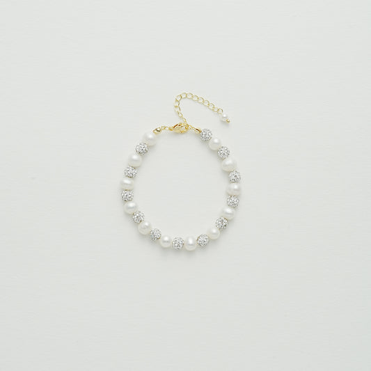 淡水パールとダイヤモンドの流星ブレスレット