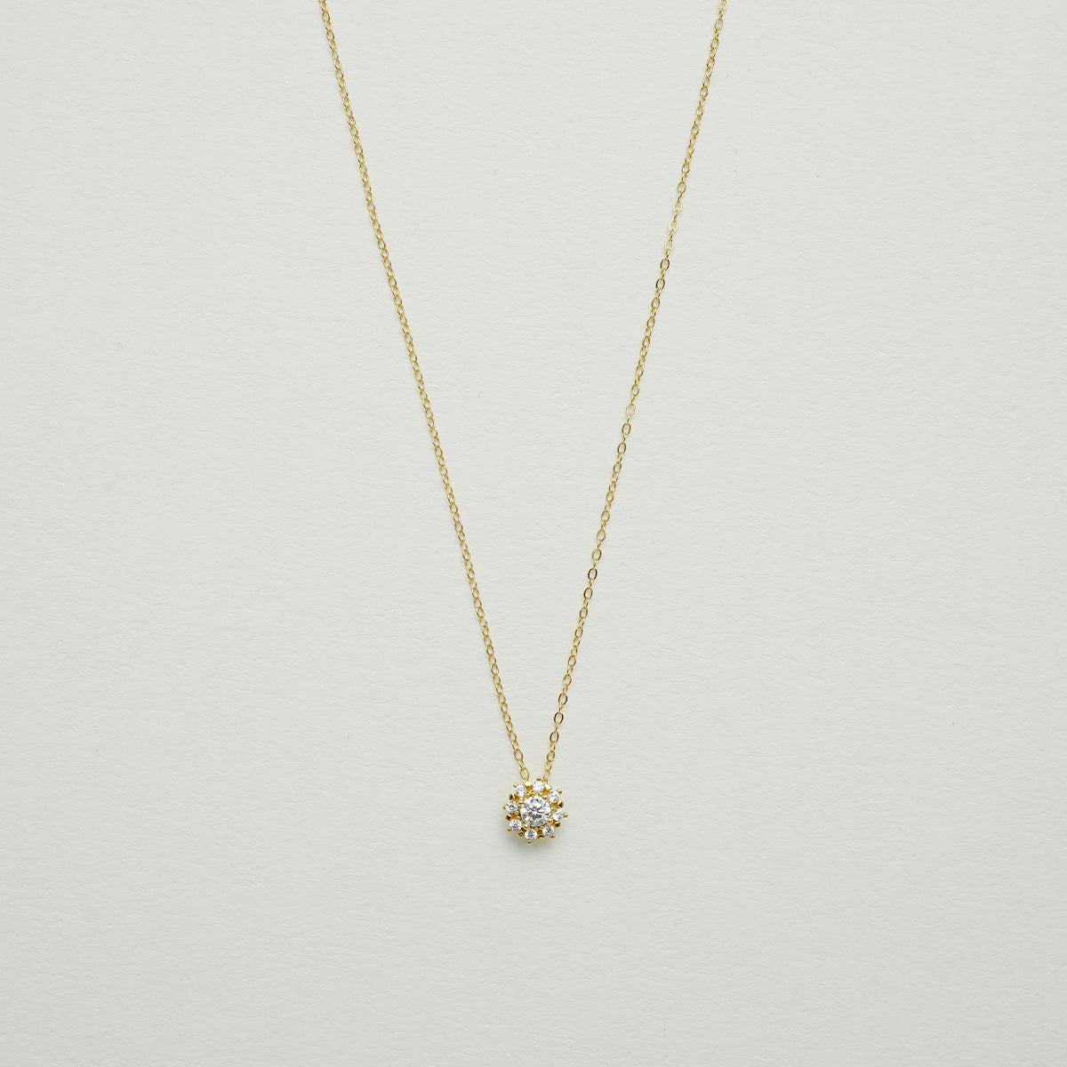925シルバー クリスタルフラワーネックレス