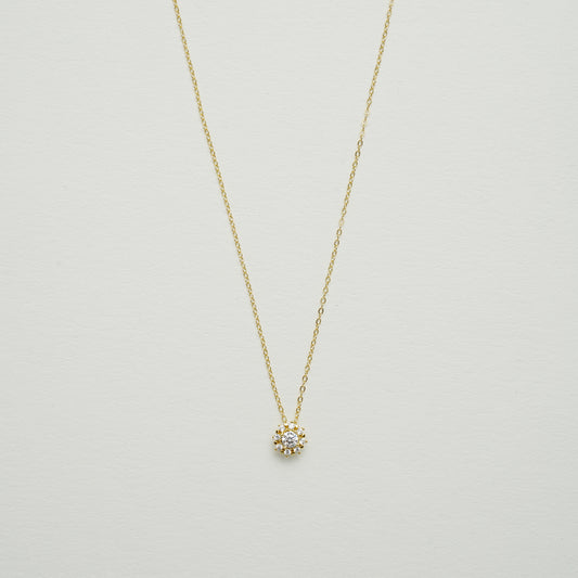 925シルバー クリスタルフラワーネックレス